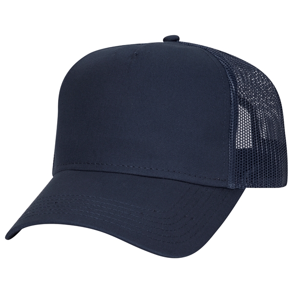 Cotton Twill 5 Panel Low Profile Mesh Back Trucker Hat - Cotton Twill 5 Panel Low Profile Mesh Back Trucker Hat - Image 22 of 110