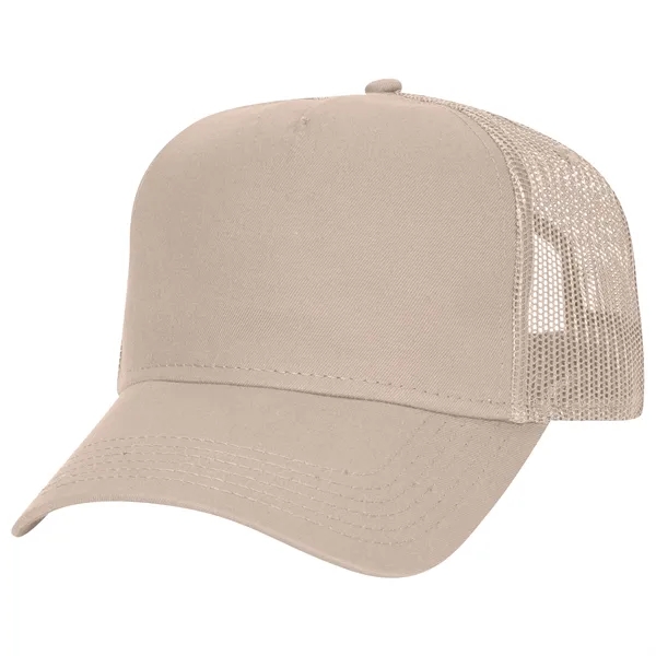 Cotton Twill 5 Panel Low Profile Mesh Back Trucker Hat - Cotton Twill 5 Panel Low Profile Mesh Back Trucker Hat - Image 35 of 110
