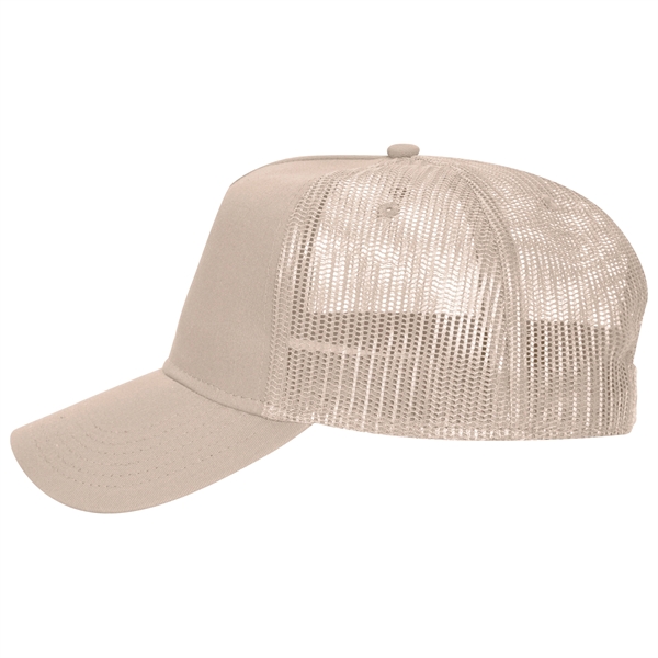 Cotton Twill 5 Panel Low Profile Mesh Back Trucker Hat - Cotton Twill 5 Panel Low Profile Mesh Back Trucker Hat - Image 37 of 110