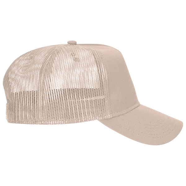 Cotton Twill 5 Panel Low Profile Mesh Back Trucker Hat - Cotton Twill 5 Panel Low Profile Mesh Back Trucker Hat - Image 38 of 110