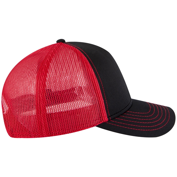 Cotton Twill 5 Panel Low Profile Mesh Back Trucker Hat - Cotton Twill 5 Panel Low Profile Mesh Back Trucker Hat - Image 45 of 110