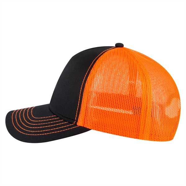 Cotton Twill 5 Panel Low Profile Mesh Back Trucker Hat - Cotton Twill 5 Panel Low Profile Mesh Back Trucker Hat - Image 51 of 110