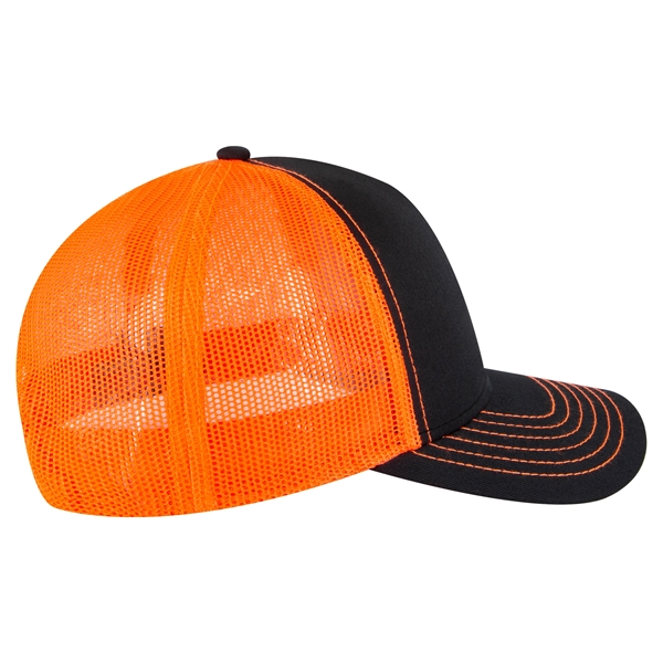 Cotton Twill 5 Panel Low Profile Mesh Back Trucker Hat - Cotton Twill 5 Panel Low Profile Mesh Back Trucker Hat - Image 52 of 110