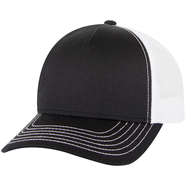 Cotton Twill 5 Panel Low Profile Mesh Back Trucker Hat - Cotton Twill 5 Panel Low Profile Mesh Back Trucker Hat - Image 56 of 110