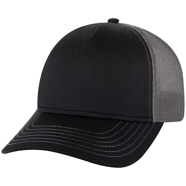 Cotton Twill 5 Panel Low Profile Mesh Back Trucker Hat - Cotton Twill 5 Panel Low Profile Mesh Back Trucker Hat - Image 63 of 110