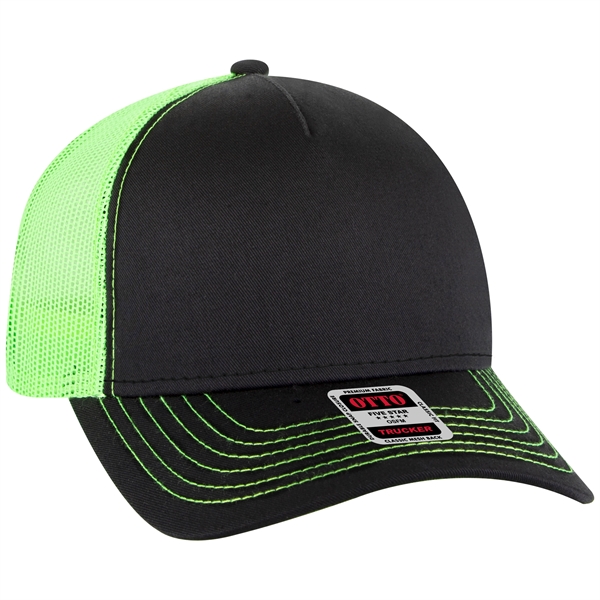 Cotton Twill 5 Panel Low Profile Mesh Back Trucker Hat - Cotton Twill 5 Panel Low Profile Mesh Back Trucker Hat - Image 67 of 110