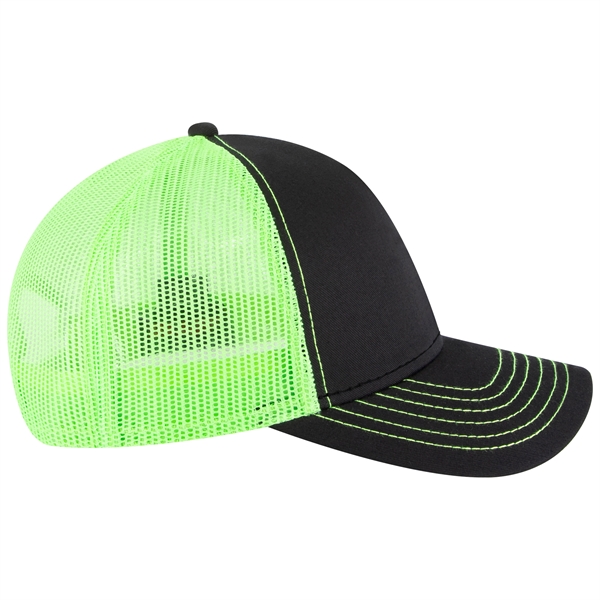 Cotton Twill 5 Panel Low Profile Mesh Back Trucker Hat - Cotton Twill 5 Panel Low Profile Mesh Back Trucker Hat - Image 73 of 110
