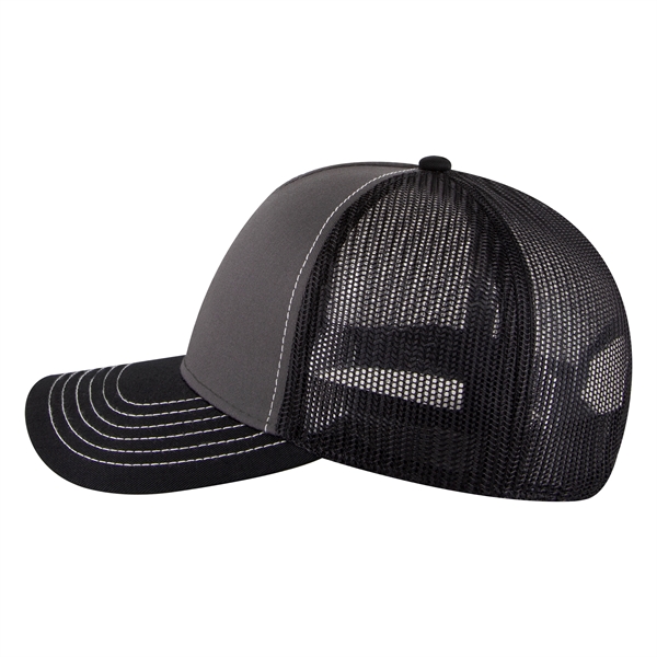 Cotton Twill 5 Panel Low Profile Mesh Back Trucker Hat - Cotton Twill 5 Panel Low Profile Mesh Back Trucker Hat - Image 79 of 110