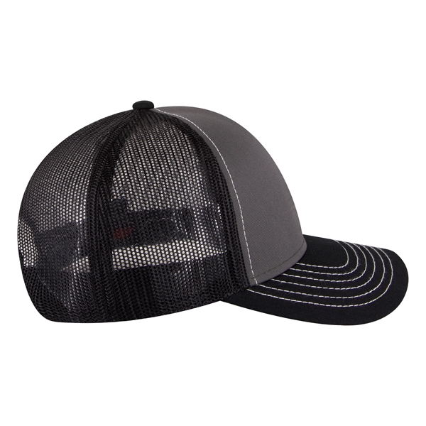 Cotton Twill 5 Panel Low Profile Mesh Back Trucker Hat - Cotton Twill 5 Panel Low Profile Mesh Back Trucker Hat - Image 80 of 110