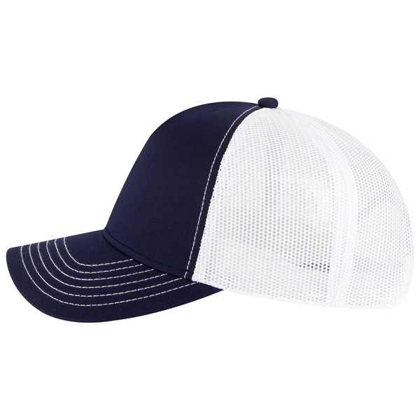 Cotton Twill 5 Panel Low Profile Mesh Back Trucker Hat - Cotton Twill 5 Panel Low Profile Mesh Back Trucker Hat - Image 86 of 110