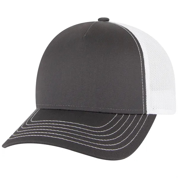 Cotton Twill 5 Panel Low Profile Mesh Back Trucker Hat - Cotton Twill 5 Panel Low Profile Mesh Back Trucker Hat - Image 93 of 110