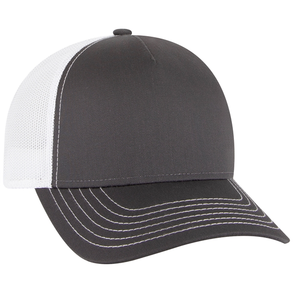 Cotton Twill 5 Panel Low Profile Mesh Back Trucker Hat - Cotton Twill 5 Panel Low Profile Mesh Back Trucker Hat - Image 89 of 110