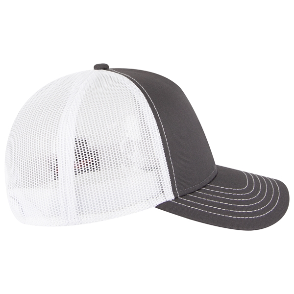 Cotton Twill 5 Panel Low Profile Mesh Back Trucker Hat - Cotton Twill 5 Panel Low Profile Mesh Back Trucker Hat - Image 96 of 110