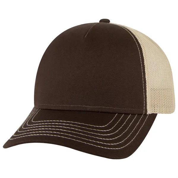 Cotton Twill 5 Panel Low Profile Mesh Back Trucker Hat - Cotton Twill 5 Panel Low Profile Mesh Back Trucker Hat - Image 107 of 110