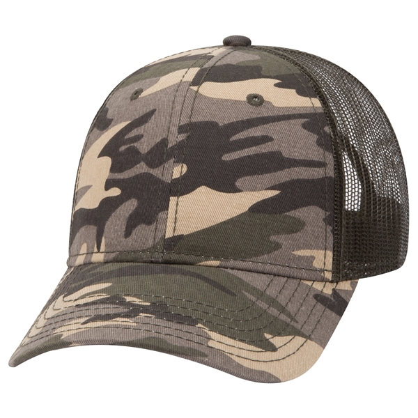 6 Panel Style Camouflage Cotton Twill Mesh Back Cap - 6 Panel Style Camouflage Cotton Twill Mesh Back Cap - Image 45 of 48