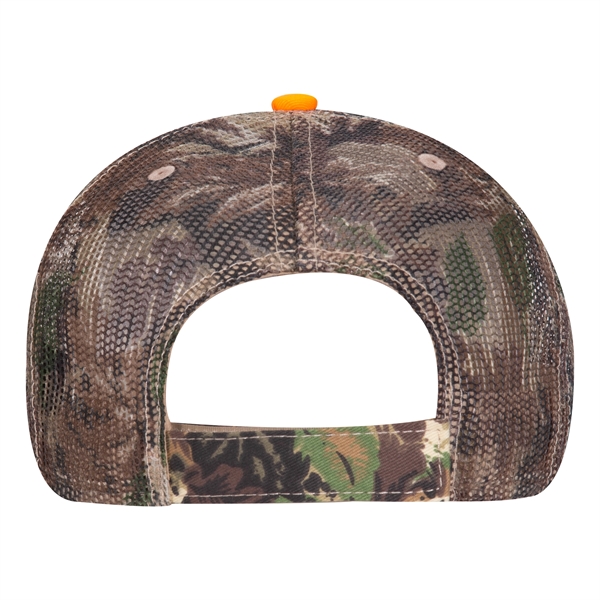Camouflage Cotton Twill Sandwich Visor 6 Panel Mesh Back Hat - Camouflage Cotton Twill Sandwich Visor 6 Panel Mesh Back Hat - Image 8 of 12