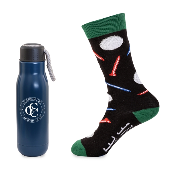 Less Work, More Golf Gift Set - 16oz Insulated Bottle & Sock - Less Work, More Golf Gift Set - 16oz Insulated Bottle & Sock - Image 3 of 4