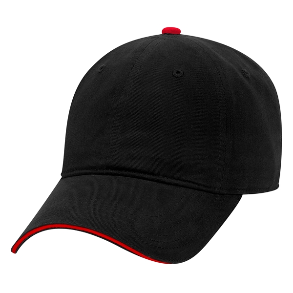Brushed Cotton Twill Sandwich Visor 6 Panel Baseball Cap - Brushed Cotton Twill Sandwich Visor 6 Panel Baseball Cap - Image 18 of 47