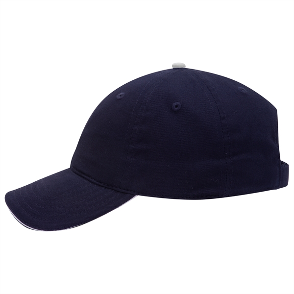 Brushed Cotton Twill Sandwich Visor 6 Panel Baseball Cap - Brushed Cotton Twill Sandwich Visor 6 Panel Baseball Cap - Image 34 of 47