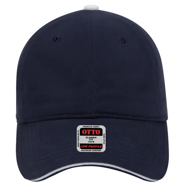 6 Panel Brushed Cotton Twill Sandwich Visor Dad Hat - 6 Panel Brushed Cotton Twill Sandwich Visor Dad Hat - Image 3 of 19