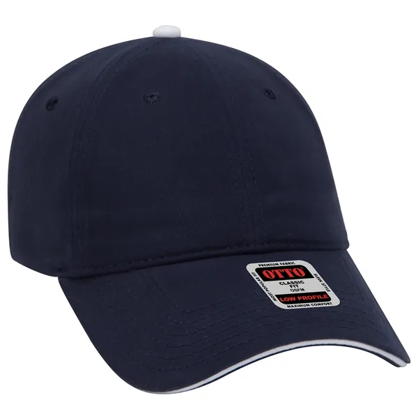6 Panel Brushed Cotton Twill Sandwich Visor Dad Hat - 6 Panel Brushed Cotton Twill Sandwich Visor Dad Hat - Image 2 of 19