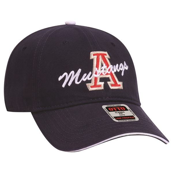 6 Panel Brushed Cotton Twill Sandwich Visor Dad Hat - 6 Panel Brushed Cotton Twill Sandwich Visor Dad Hat - Image 1 of 19