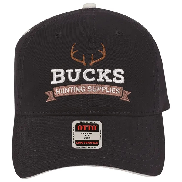 6 Panel Brushed Cotton Twill Sandwich Visor Dad Hat - 6 Panel Brushed Cotton Twill Sandwich Visor Dad Hat - Image 0 of 19
