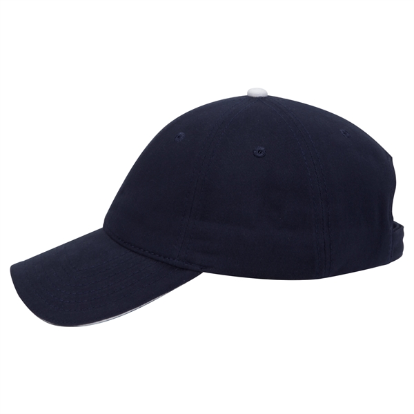 6 Panel Brushed Cotton Twill Sandwich Visor Dad Hat - 6 Panel Brushed Cotton Twill Sandwich Visor Dad Hat - Image 6 of 19