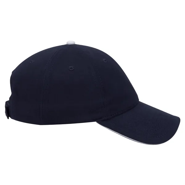 6 Panel Brushed Cotton Twill Sandwich Visor Dad Hat - 6 Panel Brushed Cotton Twill Sandwich Visor Dad Hat - Image 7 of 19