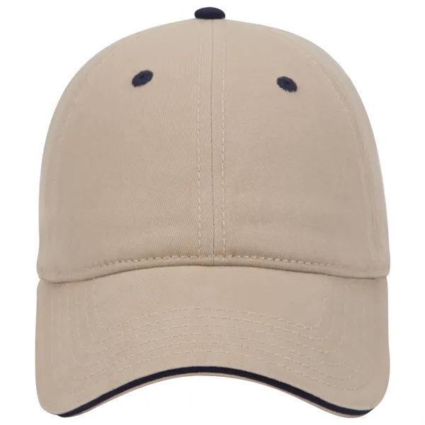 6 Panel Brushed Cotton Twill Sandwich Visor Dad Hat - 6 Panel Brushed Cotton Twill Sandwich Visor Dad Hat - Image 16 of 19