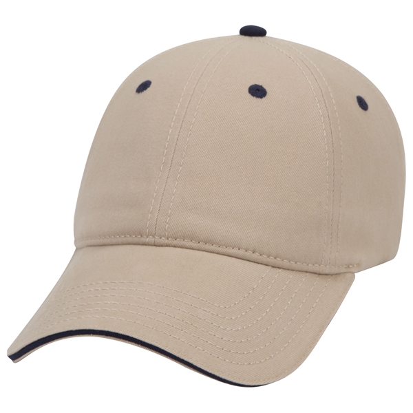 6 Panel Brushed Cotton Twill Sandwich Visor Dad Hat - 6 Panel Brushed Cotton Twill Sandwich Visor Dad Hat - Image 17 of 19
