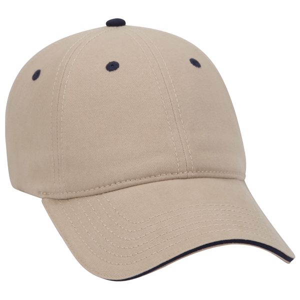 6 Panel Brushed Cotton Twill Sandwich Visor Dad Hat - 6 Panel Brushed Cotton Twill Sandwich Visor Dad Hat - Image 14 of 19