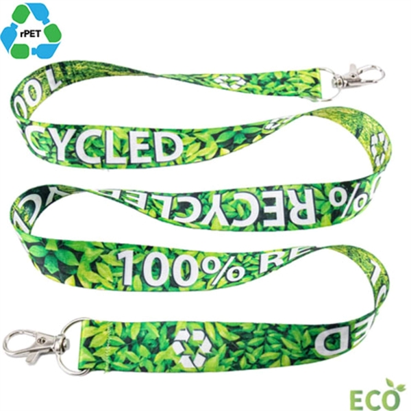 Eco-friendly Dye-Sublimated RPET Double Ended Lanyard - Eco-friendly Dye-Sublimated RPET Double Ended Lanyard - Image 0 of 3