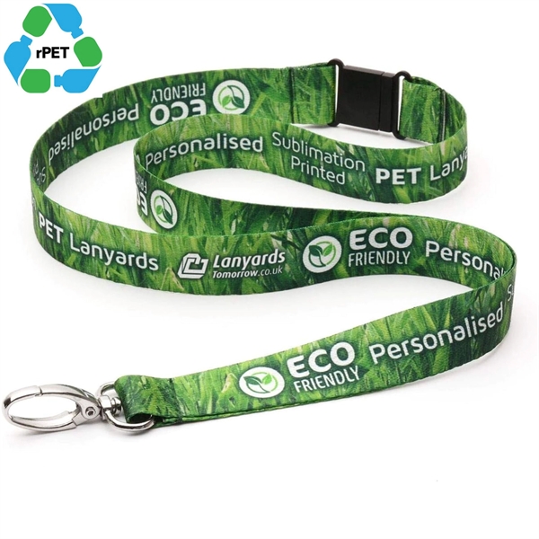 Custom Sublimation Recycled PET Lanyard w/ Safety Breakaway - Custom Sublimation Recycled PET Lanyard w/ Safety Breakaway - Image 0 of 2