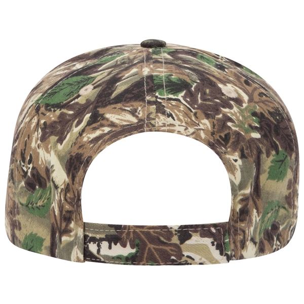 Camo Brushed Cotton Twill 5 Panel Mid Profile Style Cap - Camo Brushed Cotton Twill 5 Panel Mid Profile Style Cap - Image 2 of 6