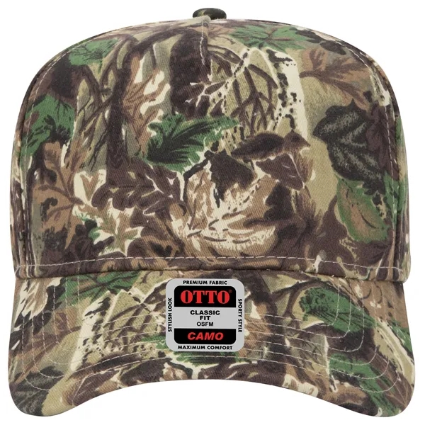 Camo Brushed Cotton Twill 5 Panel Mid Profile Style Cap - Camo Brushed Cotton Twill 5 Panel Mid Profile Style Cap - Image 3 of 6