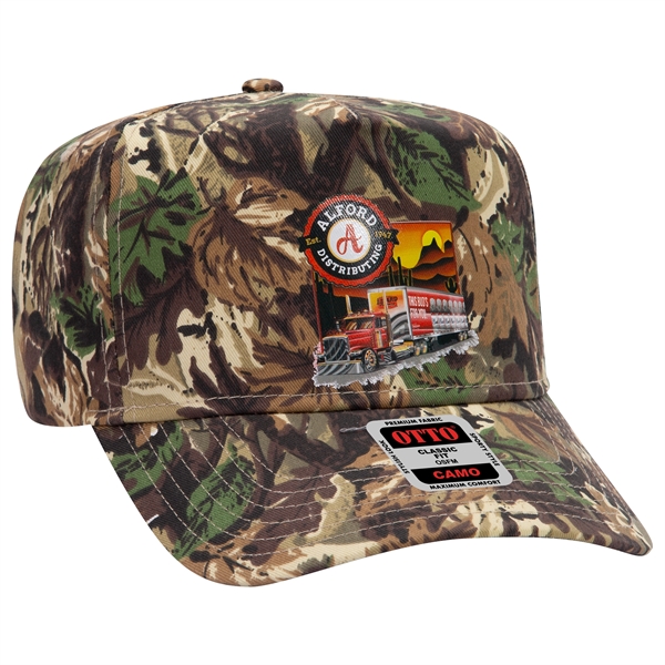 Camo Brushed Cotton Twill 5 Panel Mid Profile Style Cap - Camo Brushed Cotton Twill 5 Panel Mid Profile Style Cap - Image 0 of 6