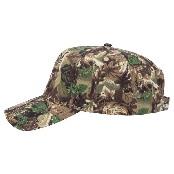 Camo Brushed Cotton Twill 5 Panel Mid Profile Style Cap - Camo Brushed Cotton Twill 5 Panel Mid Profile Style Cap - Image 5 of 6