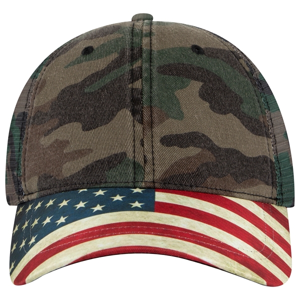 6 Panel US Flag Design Visor/Soft Mesh Back Baseball Cap - 6 Panel US Flag Design Visor/Soft Mesh Back Baseball Cap - Image 16 of 34