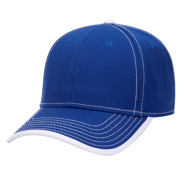 Cotton Twill/Contrast Stitching Trim Visor 6 Panel Cap - Cotton Twill/Contrast Stitching Trim Visor 6 Panel Cap - Image 4 of 54