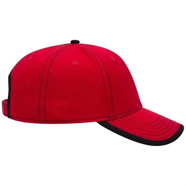 Cotton Twill/Contrast Stitching Trim Visor 6 Panel Cap - Cotton Twill/Contrast Stitching Trim Visor 6 Panel Cap - Image 12 of 54
