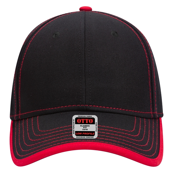 Cotton Twill/Contrast Stitching Trim Visor 6 Panel Cap - Cotton Twill/Contrast Stitching Trim Visor 6 Panel Cap - Image 15 of 54