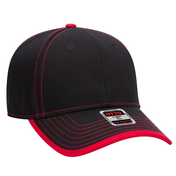 Cotton Twill/Contrast Stitching Trim Visor 6 Panel Cap - Cotton Twill/Contrast Stitching Trim Visor 6 Panel Cap - Image 13 of 54
