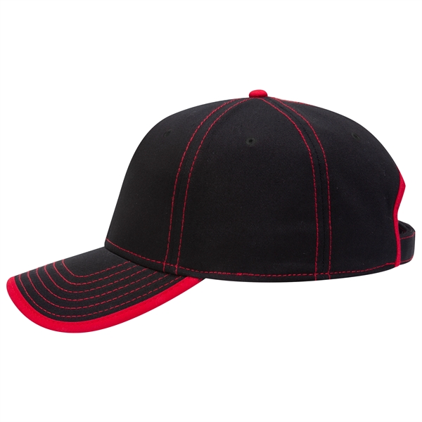 Cotton Twill/Contrast Stitching Trim Visor 6 Panel Cap - Cotton Twill/Contrast Stitching Trim Visor 6 Panel Cap - Image 17 of 54