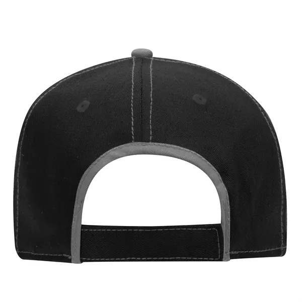 Cotton Twill/Contrast Stitching Trim Visor 6 Panel Cap - Cotton Twill/Contrast Stitching Trim Visor 6 Panel Cap - Image 20 of 54