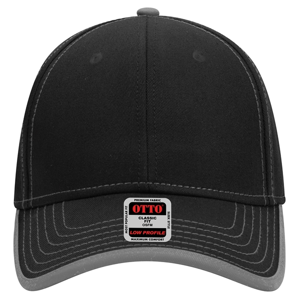Cotton Twill/Contrast Stitching Trim Visor 6 Panel Cap - Cotton Twill/Contrast Stitching Trim Visor 6 Panel Cap - Image 21 of 54