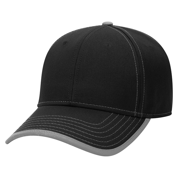 Cotton Twill/Contrast Stitching Trim Visor 6 Panel Cap - Cotton Twill/Contrast Stitching Trim Visor 6 Panel Cap - Image 22 of 54