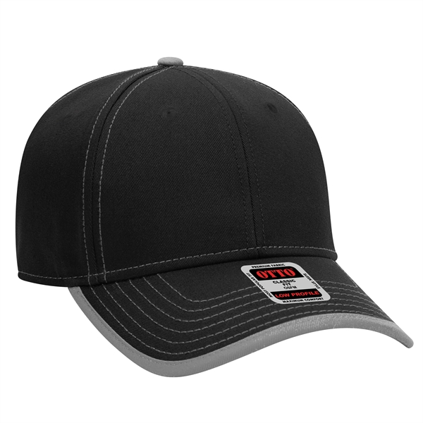 Cotton Twill/Contrast Stitching Trim Visor 6 Panel Cap - Cotton Twill/Contrast Stitching Trim Visor 6 Panel Cap - Image 19 of 54
