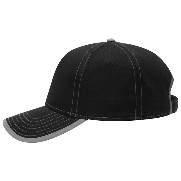 Cotton Twill/Contrast Stitching Trim Visor 6 Panel Cap - Cotton Twill/Contrast Stitching Trim Visor 6 Panel Cap - Image 23 of 54