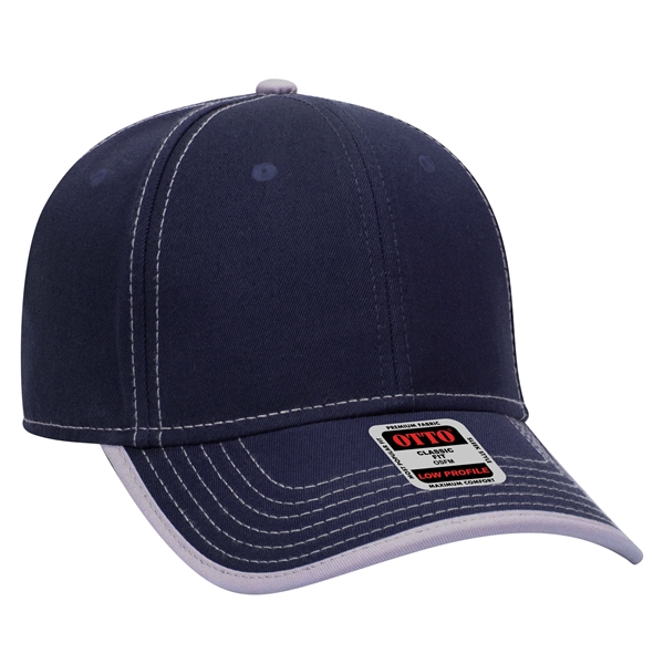 Cotton Twill/Contrast Stitching Trim Visor 6 Panel Cap - Cotton Twill/Contrast Stitching Trim Visor 6 Panel Cap - Image 25 of 54